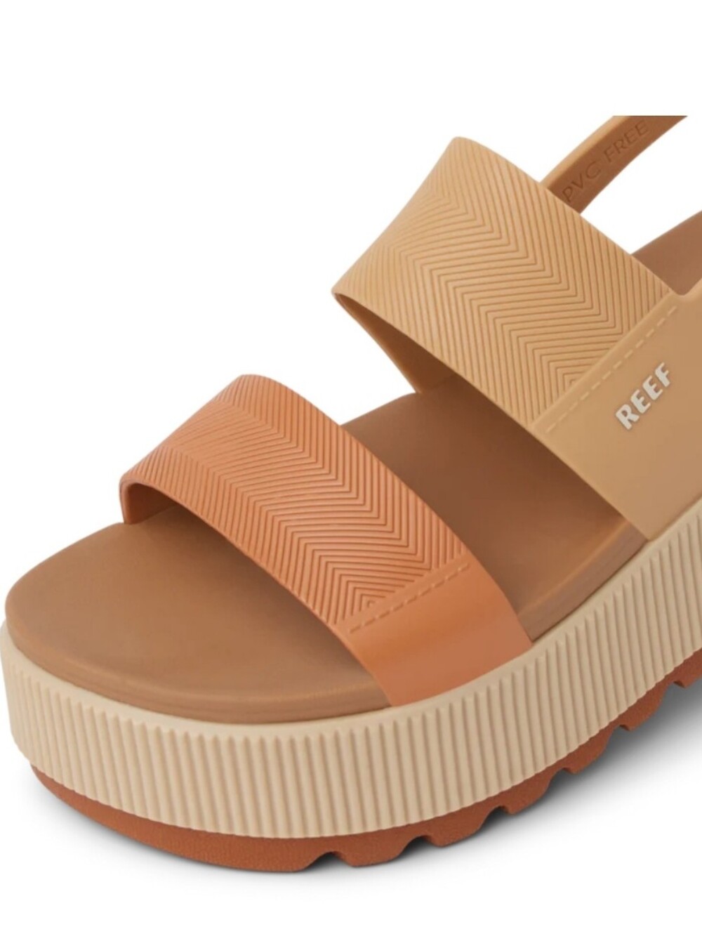 Reef Two-Tone Tan & Cognac Slide Sandals - Picture 4 of 8